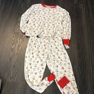 NWT🍍 womens Ed Love PJ’s white & red sz med w/ christmas dogs so cute & soft!!